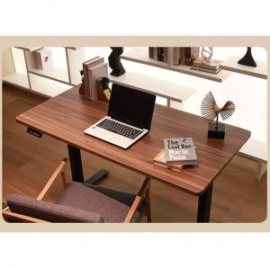  Adjustable Electric Motor Lifting Sit Stand Desk Brown Wooden Office Desk for Bedroom Manufactures
