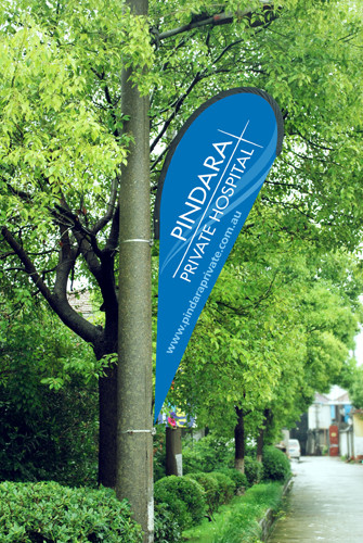 Street Polyester Promotional Banners And Flags 92 * 200 Cm Graphic Size