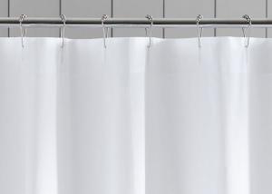  Pure Cotton Shower Curtains , Mini Ruffled Ticking Stripe White Shower Curtain Manufactures