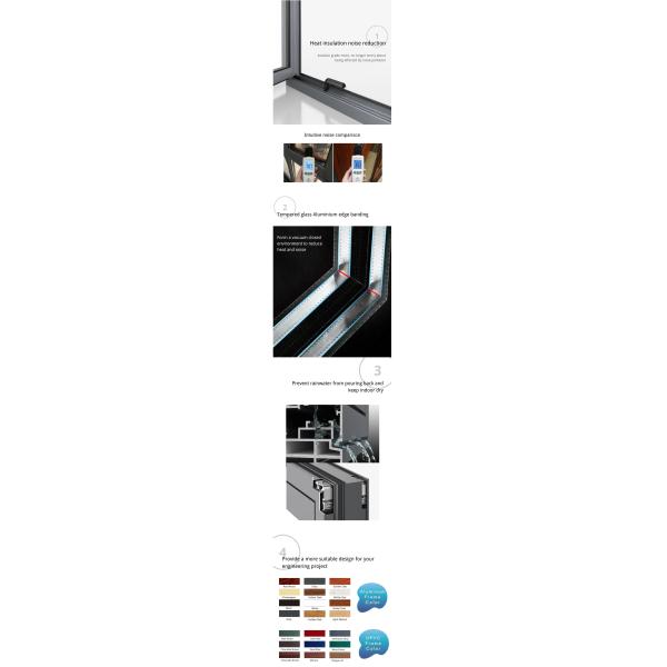 Custom Aluminium Sliding Windows EPDM Seal 4mm-12mm Thickness Arch Glass Smooth Sliding