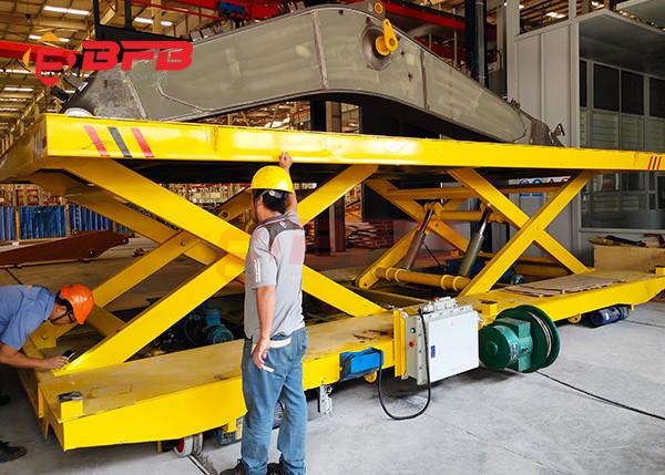 Quality Crane Work Hydraulic Lifting Transfer Cart With Large Table Electric Power for sale
