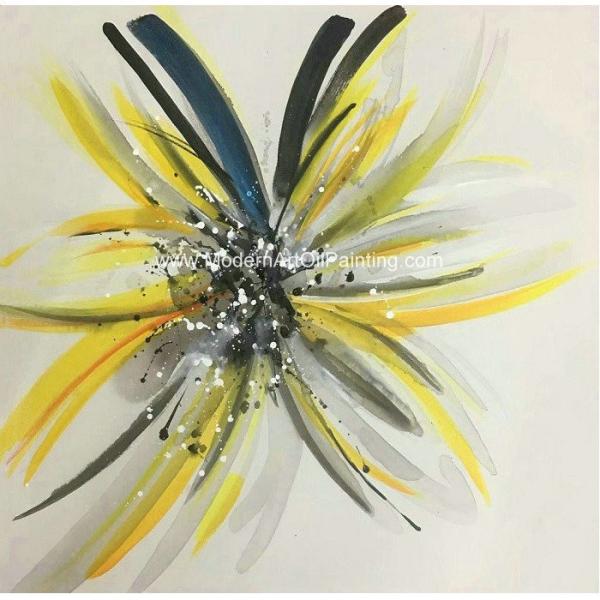 Modern Hand Painted Flower Paintings Fashion Square Abstract Art Canvas Paintings