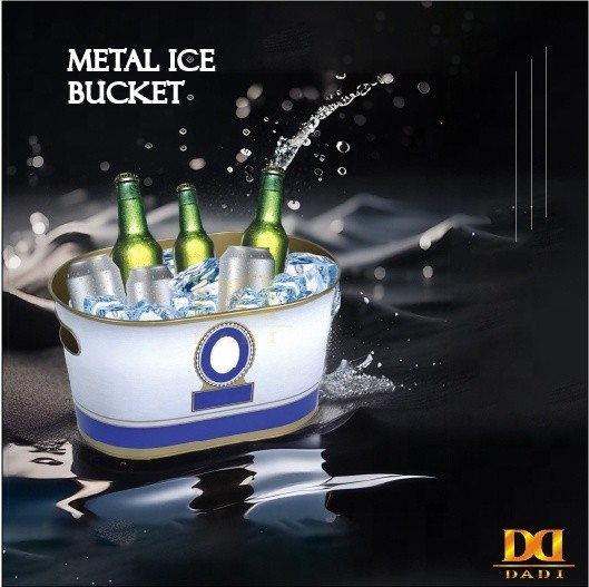 DADI Elliptic Personalized Tinplate Ice Bucket Luxury Engraved Drinks Cooler Bucket