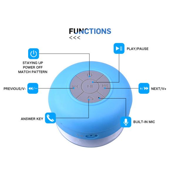 Custom Waterproof Wireless Bluetooth Speakers / Sucker Wireless Speaker For Sports