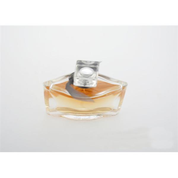 Square Clear Mini Perfume Bottles Empty With Cap , Glass Scent Bottle