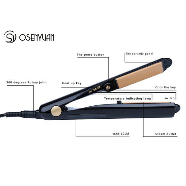 Steam Function Flat Iron Ceramic Hair Straightener Anti - Clogging Technology