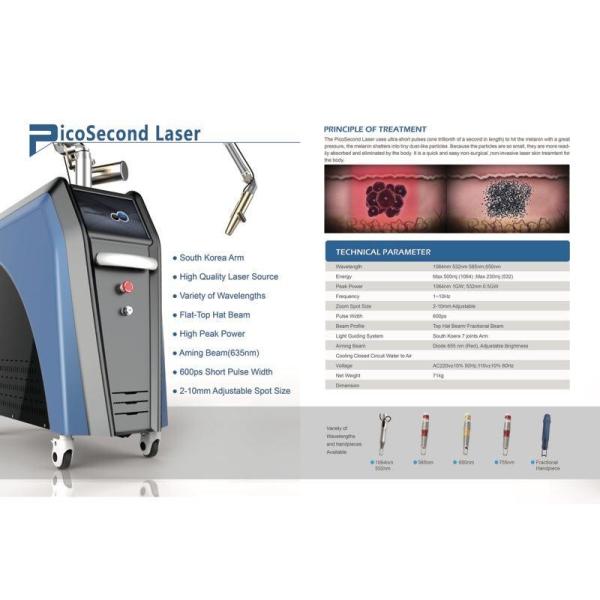 CE FDA approved Korean imported light guiding arm picosecond laser tattoo removal cost