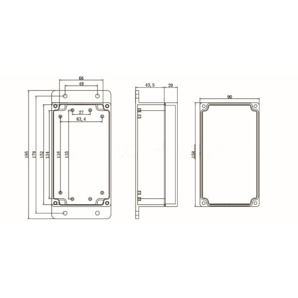158*90*64mm Wall Mount Plastic Enclosure