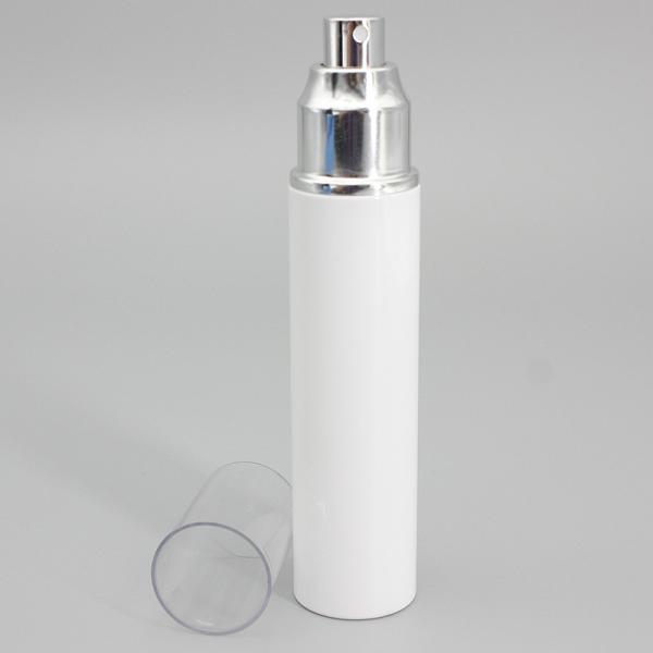 36mm 85ml PET Cylindrical Spray Bottle Silver Sprayer Clear Cap