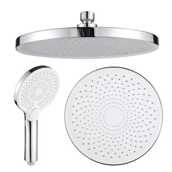 Ultra-Thin Round Zinc Alloy Shower Head With Test Model Spout Material Wall Mounted