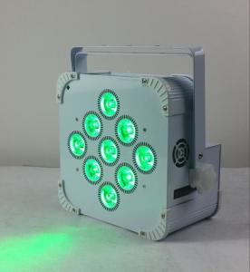  180W 9 LED Wireless Battery Flat Par Light , Battery Powered Led Stage Light Manufactures