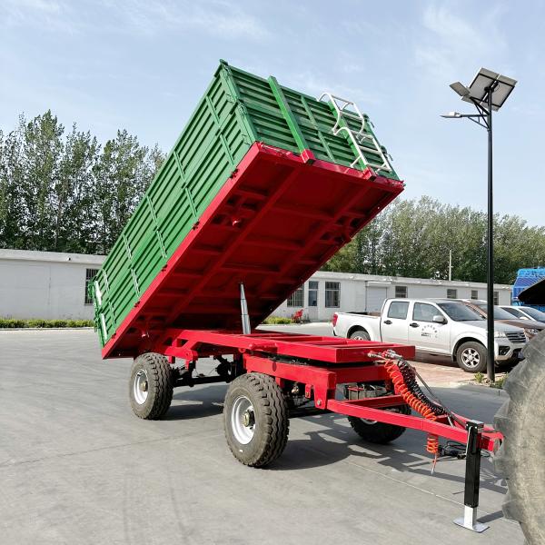 Customized Farm Trailer 4wheels Hydraulic Dump Trailer Perfect For Agricultural Transportation