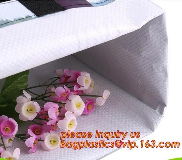 Factory custom recyclable folding laminated pp non woven bag shopping with heat transfer printing non woven fabric carry
