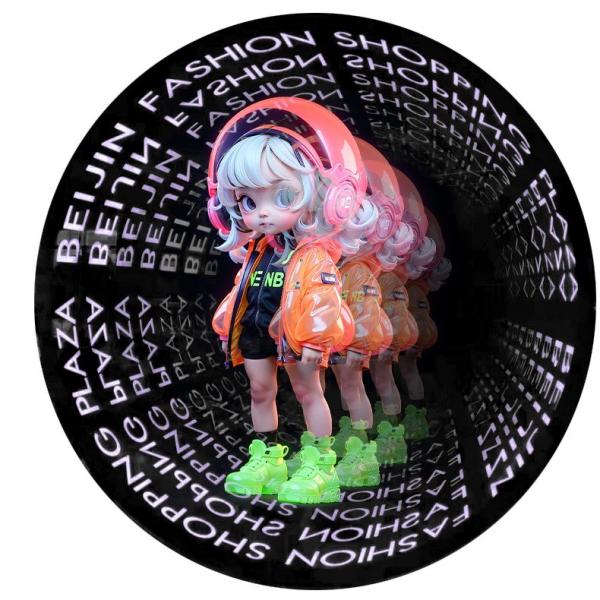 Animated Video Player 3D Infinity Mirror Hologram Light Box with Hang Installation