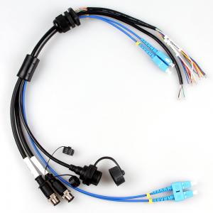 China Aerospace Waterproof Wire Harness Cable Assembly M12+USB Female+Fiber Optic on sale