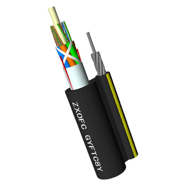 12 Core Aerial  Figure 8 GYFTC8Y Self-supporting Optical Cable With Steel Wire Messenger