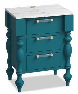  Custom Night Stand Bedside Table in solid wood & marble top Modern Manufactures