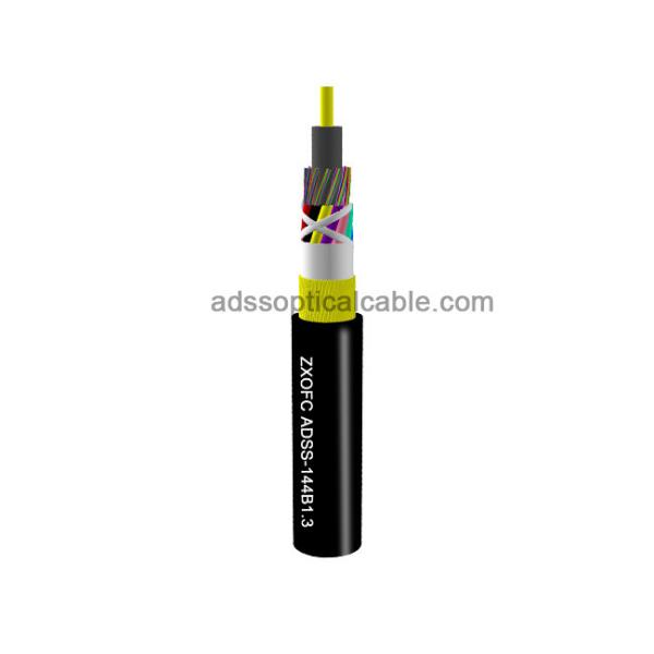 144 Core ADSS Optical Cable / External Aerial Cable Red White Blue Stripes 100m