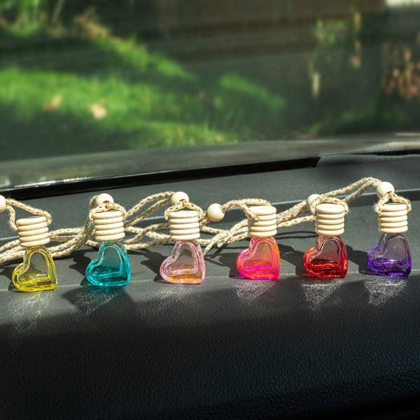 6ml Love Shape Car Perfume Bottle with Wooden Cap