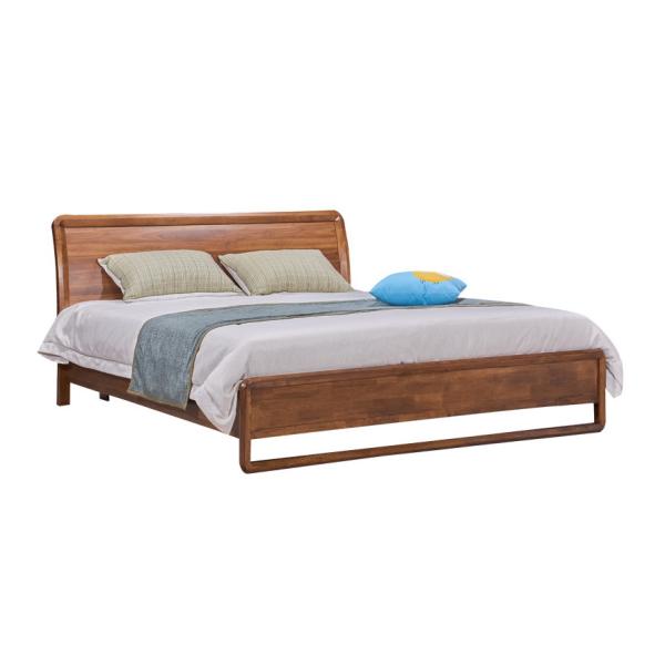 2017 New design of  Interior Fitout Apartment Furniture Doube / King bed by Walnut wood for hot sale