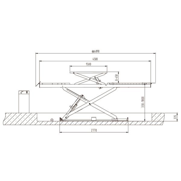 Hydraulic 3.5 Ton Garage Car Scissor Lift 1800mm Double Level Scissor Alignment Lift