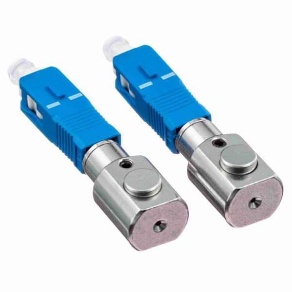 Round Type SC Fiber Optic Adapter with Press Button Installation and >1000 Times Repeatability for Test Center