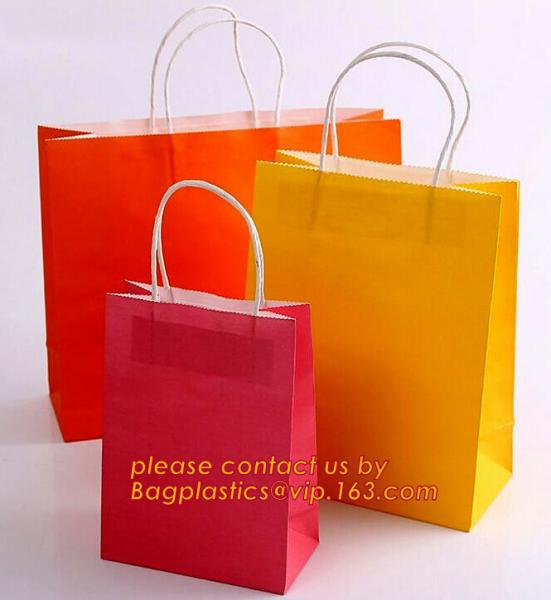 Custom logo printed golden powder CMYK coated paper bag for shopping carrier bag with flat handle,Satin Ribbon Gold Stam