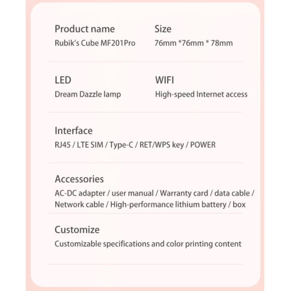 CPE Wifi 4G LTE Home Router UL / DL Speeds Supports Home Page / Connection Status