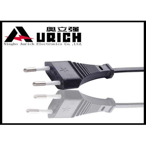 AC Europe Type Power Extension Cord 2 Pin , EU Power Cable 2 Prong