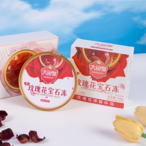 Rose Herbal Jelly Dessert 168g Plant Based Functional Food Supports Skin Health and Female Wellness Ready to Eat Low Sugar Clean Label Snack