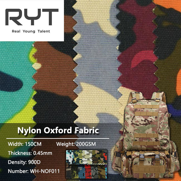 900D Waterproof Durable 100% Nylon Bamboo Cotton Fabric For Backpack