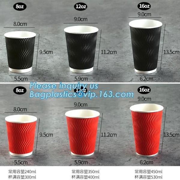 Disposable Insulated Ripple Hot Coffee Paper Cup with Cappuccino Lids,Custom Disposable Paper Cup 6 oz Paper Coffee Cup