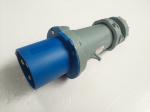 3P 63A IP44 Rainproof Screwless Industrial Plug Nylon Blue Plug with Cable Gland