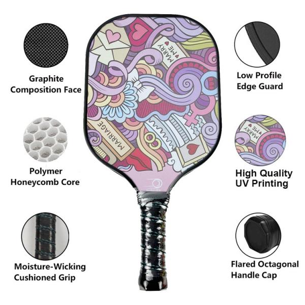 Pink Pickleball Racket  Pp Honeycomb Core Raquetas Pickleball