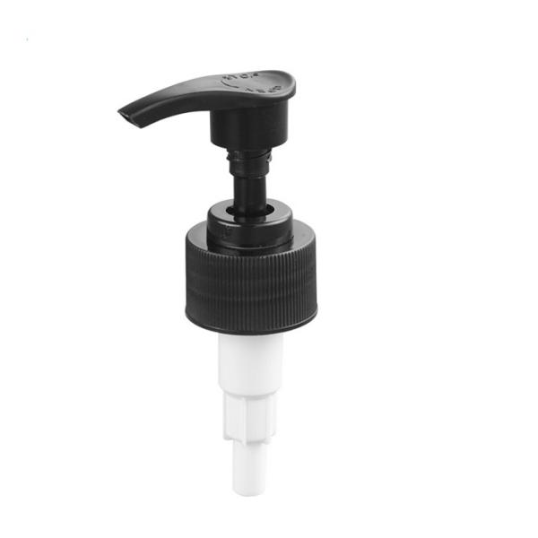 Ribbed Screw Lotion Pump Black 24/410 4cc Dosage PP Plastic Material