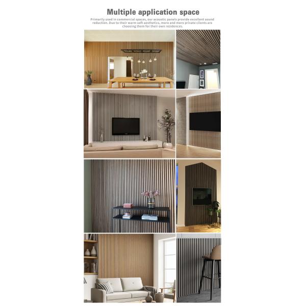 Recycled Aku Panel Vertical Wood Slat Wall Acoustic Board Customized