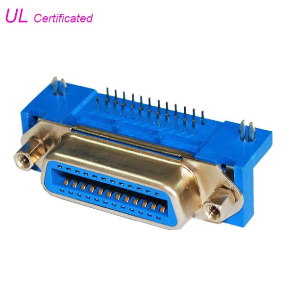 PBT 36 Pin Centronics Connector With PCB Right Angel Female Connector