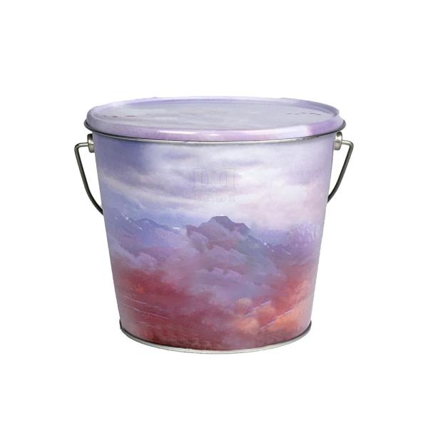 DADI Heat Transfer Silk Printing Tinplate Metal Popcorn Bucket Tin 6.8L 5L 3.8L 2.5L 1.8L 1.4L