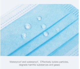 Blue Color 3 Ply Disposable Face Mask Dust Proof Contoured Styling