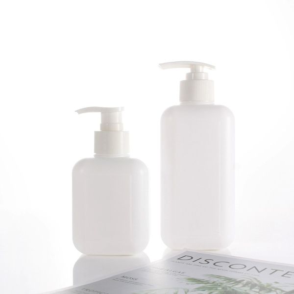 Shower Gel 350ml HDPE Lotion Plastic Bottle White Round Shoulder