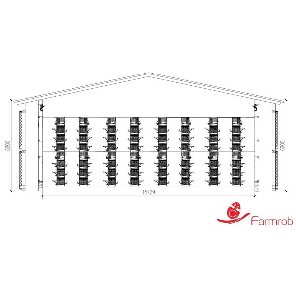 Off Ground Automatic Egg Collection System Cage-Free-L Big Space No Eggs Outside The Nests