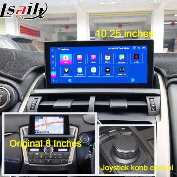 Lexus Android Screen 8 Core Qulcomm Multimedia DisPlay for LEXUS NX200T NX300H 2014-2021 Support Joystick Rotary Knot Control, YouTube, Google Play, CarPlay