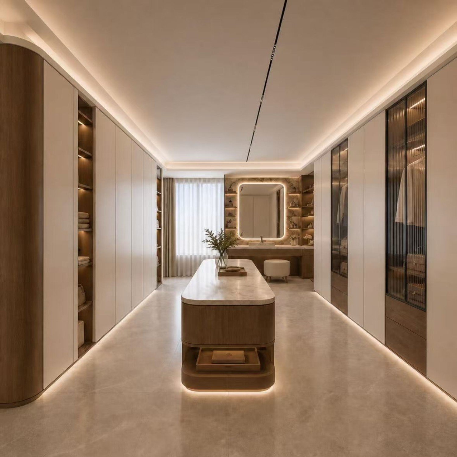 Cream White + Walnut, full‑on premium aesthetic 