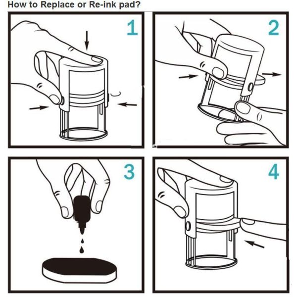 Cheap and Good Denasow Plastic ABS PP Material Square 20mm Custom Self Inking Rubber Stamp Inked Pad