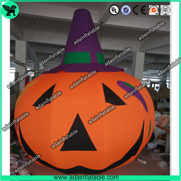 3m Customized Oxford Inflatable Pumpkin With Witch Hat  For Halloween Decoration