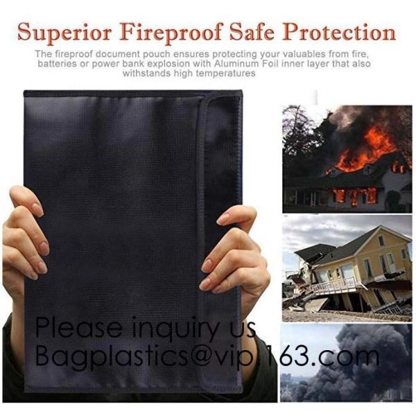 Fireproof Document Bag, Bug Out Bags, Wallet, Briefcase, File Protection, Waterproof, Safty, Security