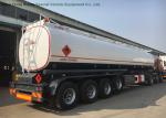 58m3 Stainless Steel Fuel Tanker Semi Trailer 4 Axles For Diesel ,Oil , Gasoline