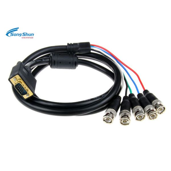 Video Surveillance VGA D SUB Cable 15pin VGA RGBHV 5xBNC Male Medical Equipment