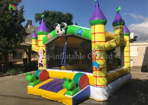  Yellow Outdoor Playground Inflatable Jumping Castle For Kids / Indoor Bouncy Castle Manufactures