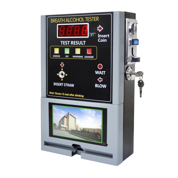 15mm-29mm Coin Operated Breath Alcohol Tester DC12V 1.5A Alcohol Testing Machine